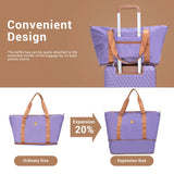 3 Piece Carry-On Luggage Sets, Hardside Suitcase Set with Spinner Wheels, Portable Travel Bag and Toiletry Bag, Light Purple