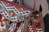 Kilim Duffle Bag, Leather Duffle Bag, Duffle Weekender Bag, Kilim Bag Clearance, Handmade Rug Bag, Duffle Boho Chic Bag, Weekender Bag Kilim